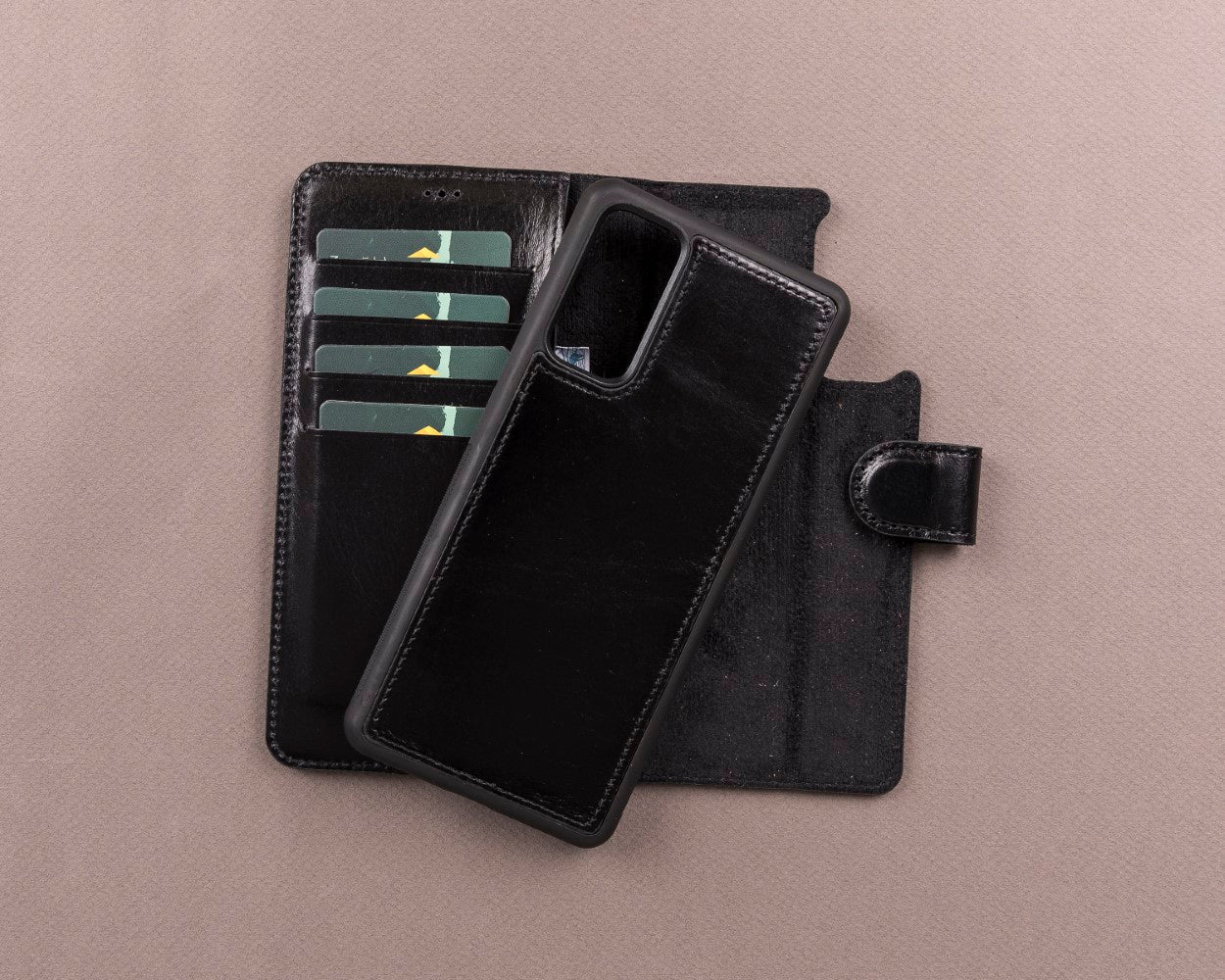 Samsung Galaxy S20 FE Compatible Leather Wallet Case RST1 Black