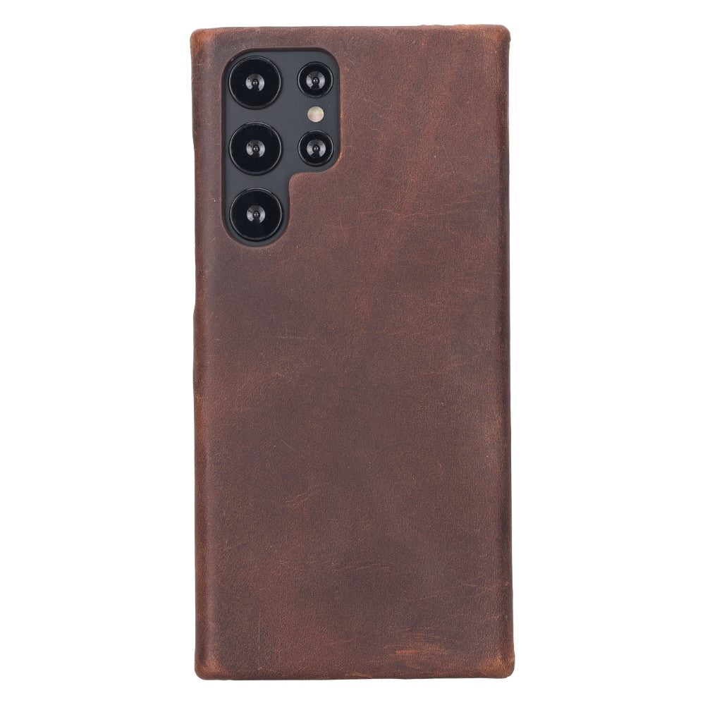 Samsung Galaxy S22 Ultra Compatible Leather Back Cover UJ G2 Brown