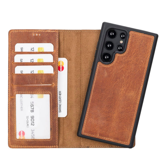 Samsung Galaxy S22 Ultra Compatible Leather Wallet Case Liluri G19 