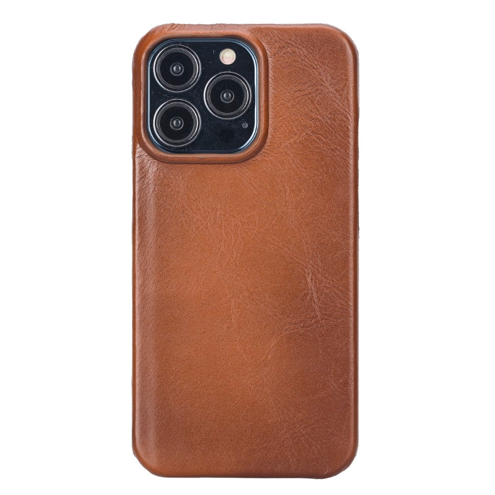 Apple iPhone 13 Pro Compatible Leather Back Cover UJ RST2EF Tan