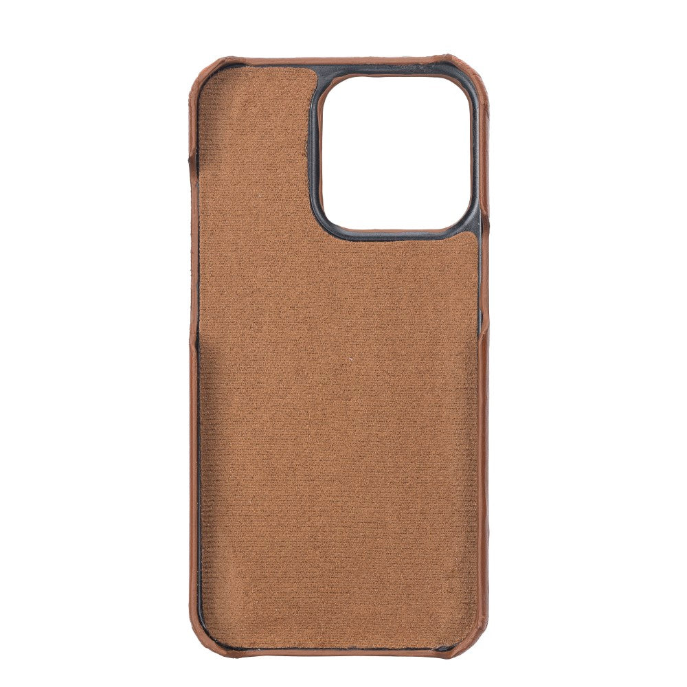 Apple iPhone 13 Pro Compatible Leather Back Cover UJ RST2EF Tan