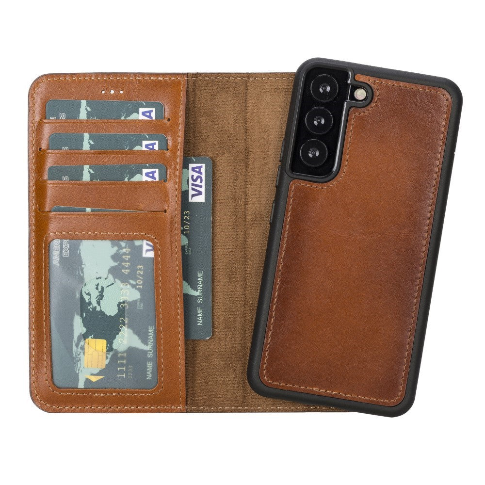 Samsung Galaxy S22 Compatible Leather Wallet Case MWWN RST2EF Brown 