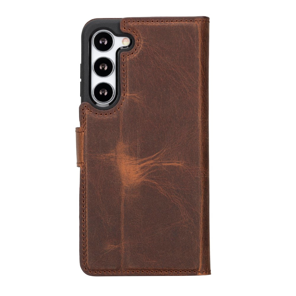 Samsung Galaxy S23 Plus Compatible Leather Wallet Case G2 Brown