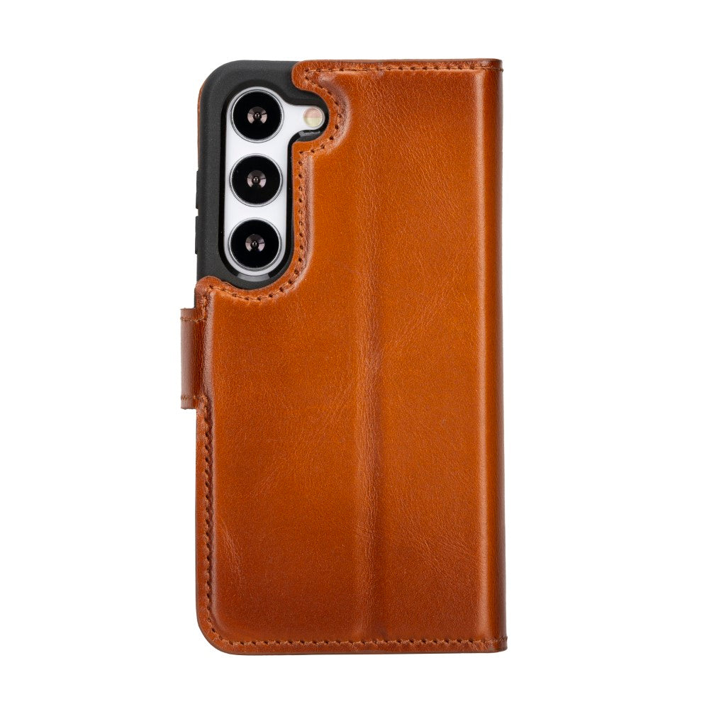 Samsung Galaxy S23 Compatible Leather Wallet Case RST2EF Brown