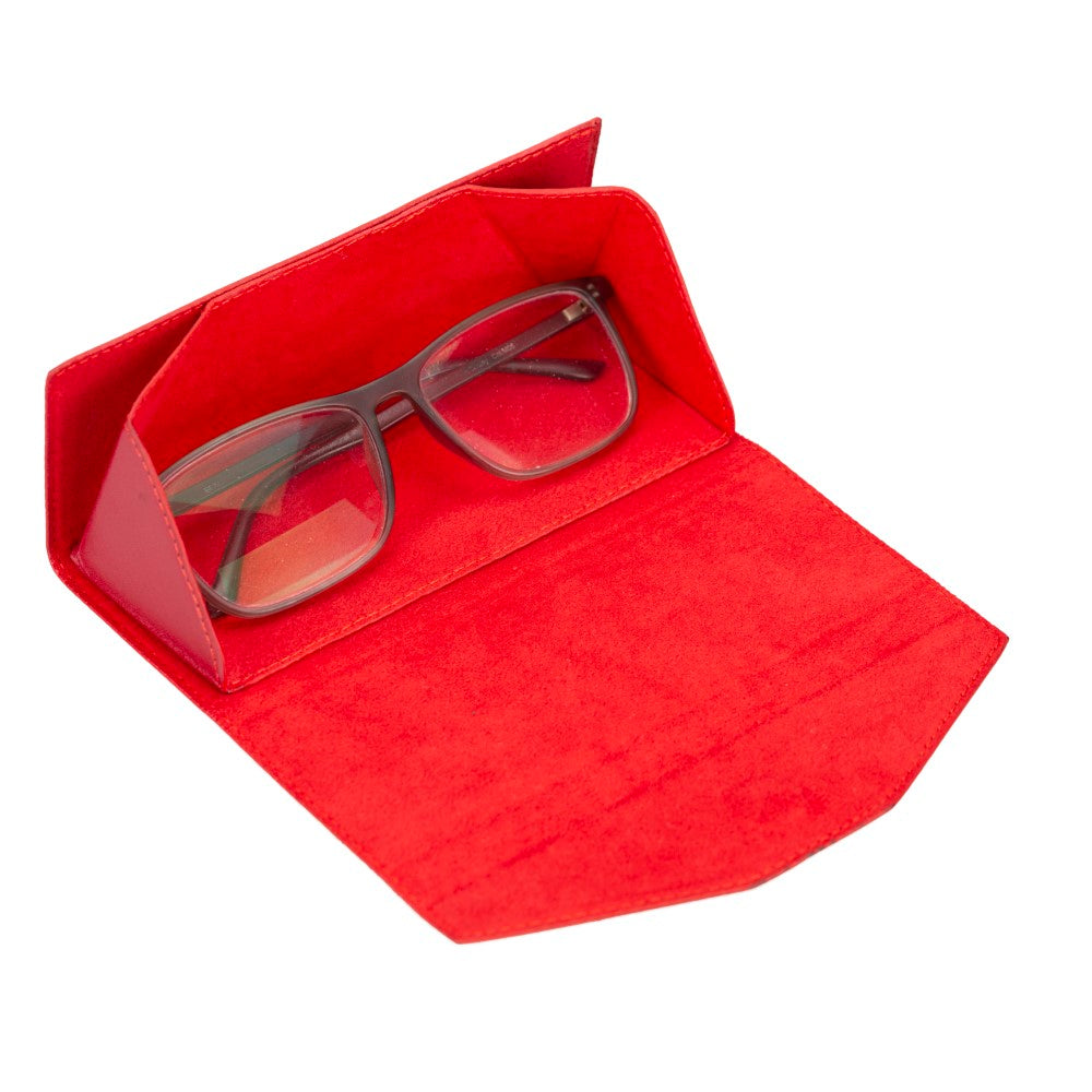 Smart Glass Leather Glasses Case V4EF Red