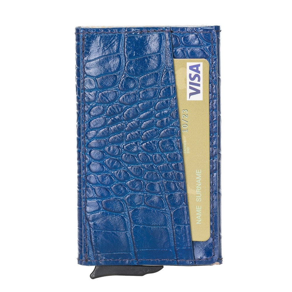 Torres Leather Card Holder Mechanism YK7 Blue