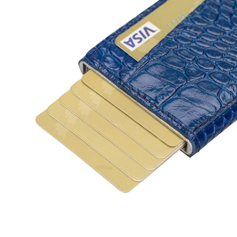 Torres Leather Card Holder Mechanism YK7 Blue