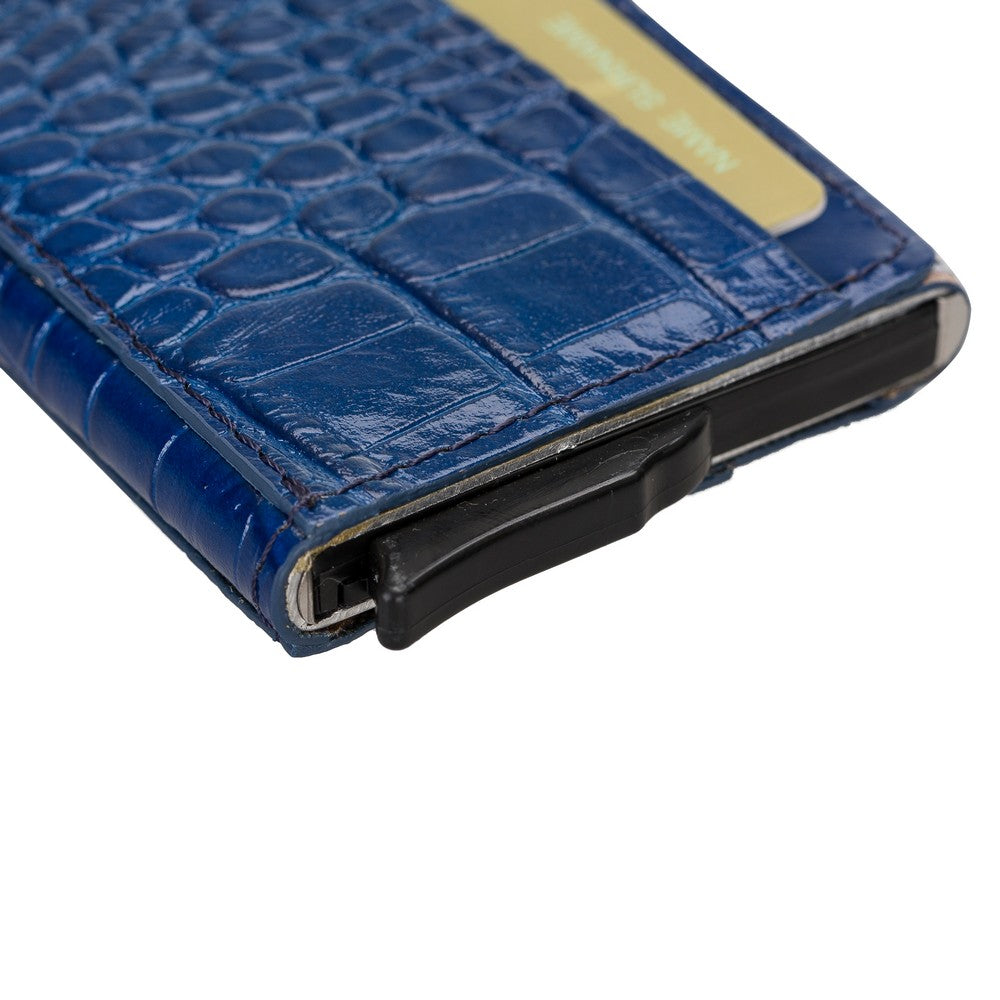 Torres Leather Card Holder Mechanism YK7 Blue