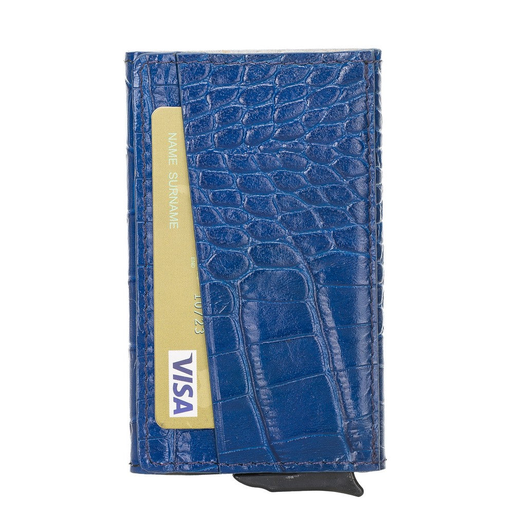 Torres Leather Card Holder Mechanism YK7 Blue