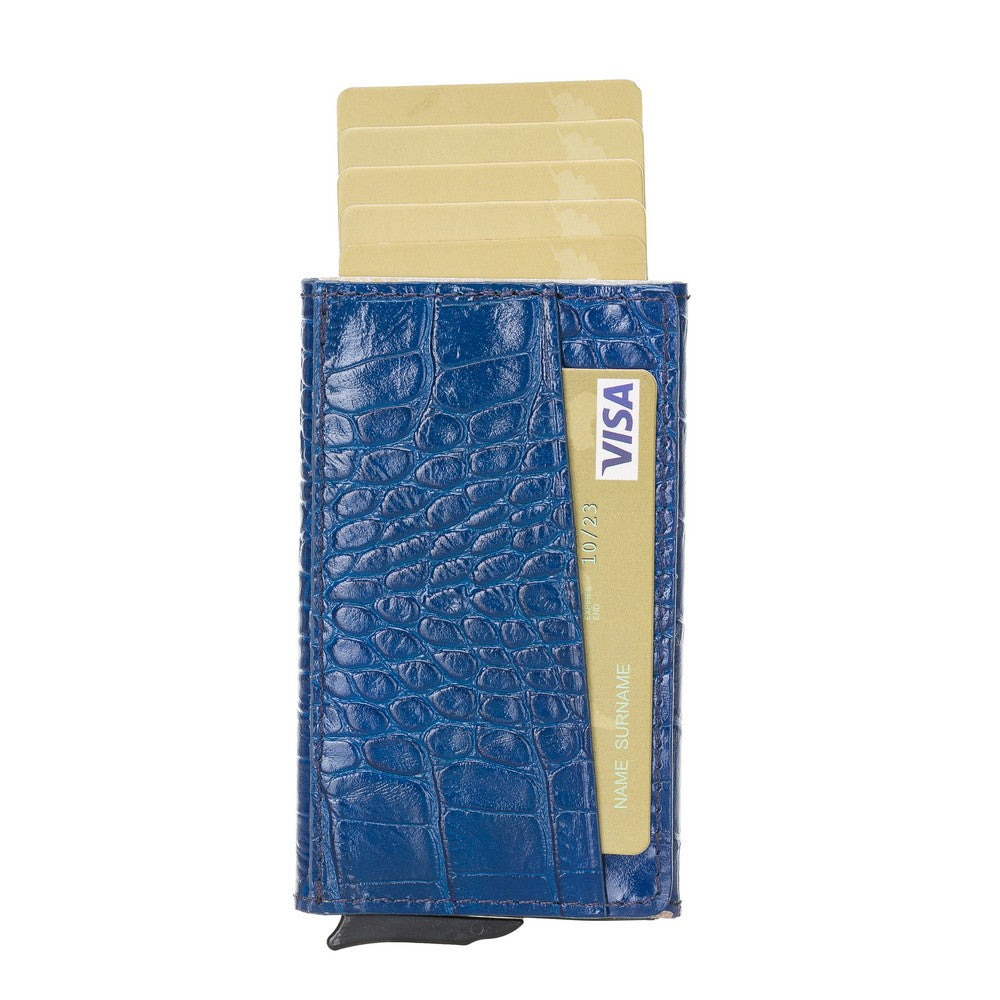 Torres Leather Card Holder Mechanism YK7 Blue