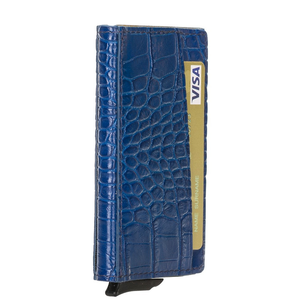 Torres Leather Card Holder Mechanism YK7 Blue