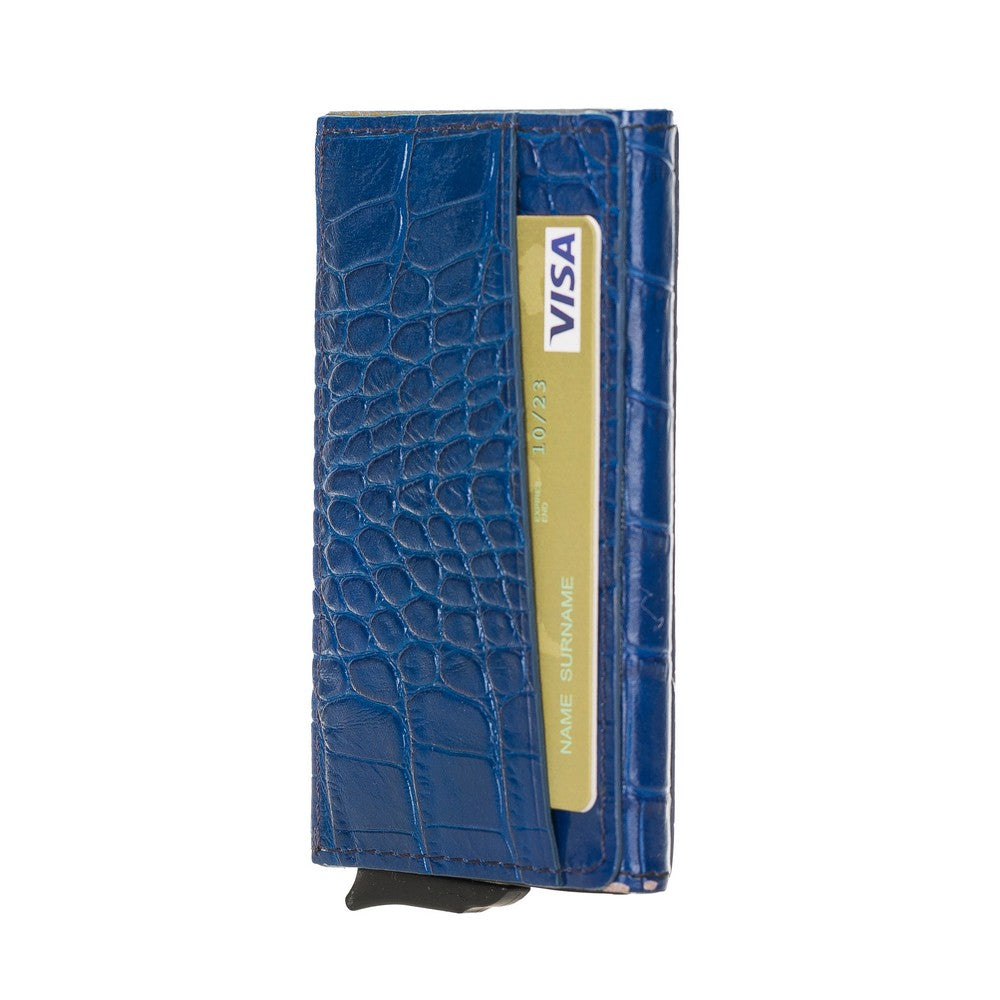 Torres Leather Card Holder Mechanism YK7 Blue