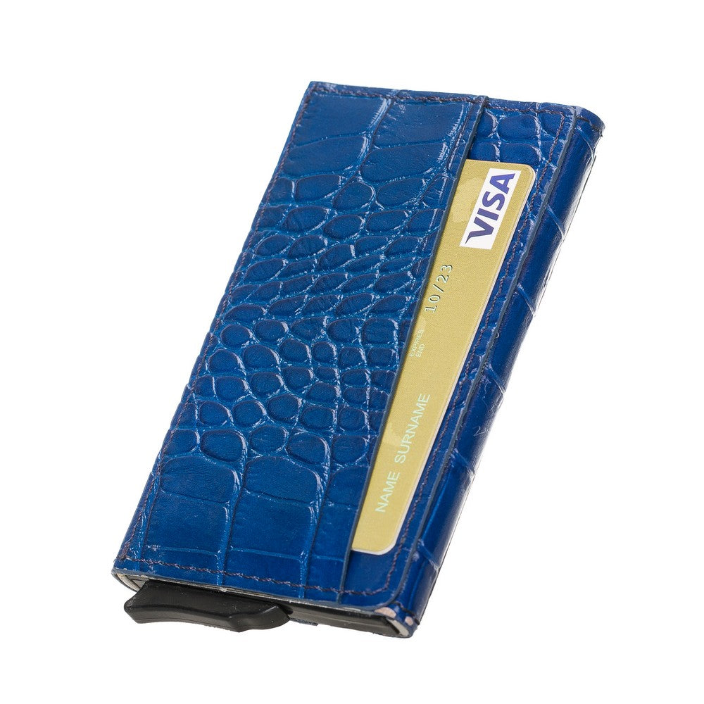 Torres Leather Card Holder Mechanism YK7 Blue