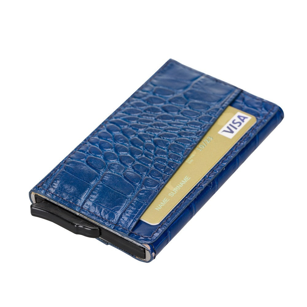 Torres Leather Card Holder Mechanism YK7 Blue