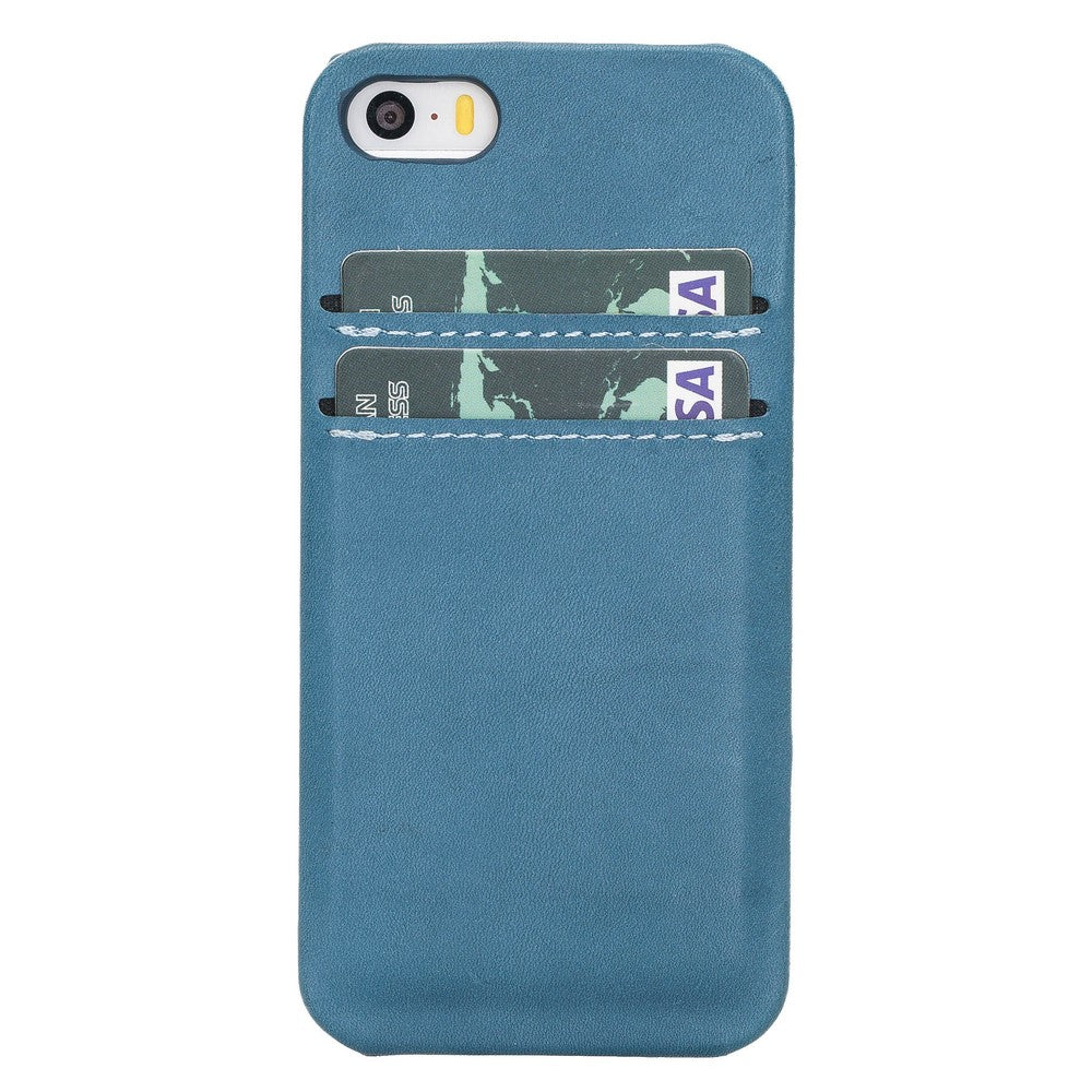 Apple iPhone 5-5s-SE Compatible Leather Back Cover BRN4 Blue