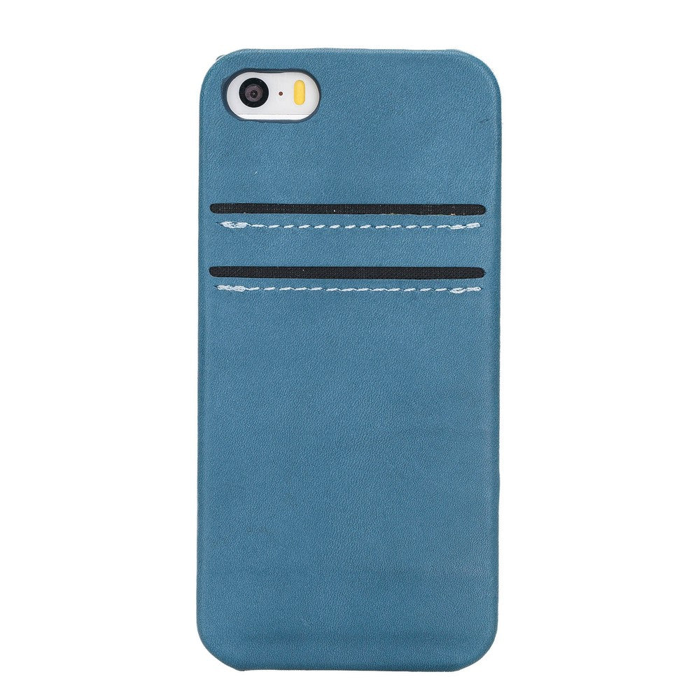 Apple iPhone 5-5s-SE Compatible Leather Back Cover BRN4 Blue