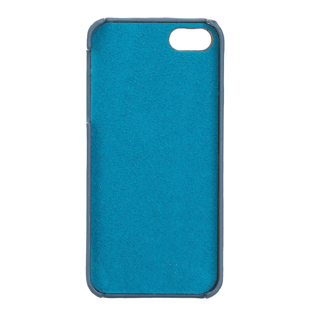 Apple iPhone 5-5s-SE Compatible Leather Back Cover BRN4 Blue