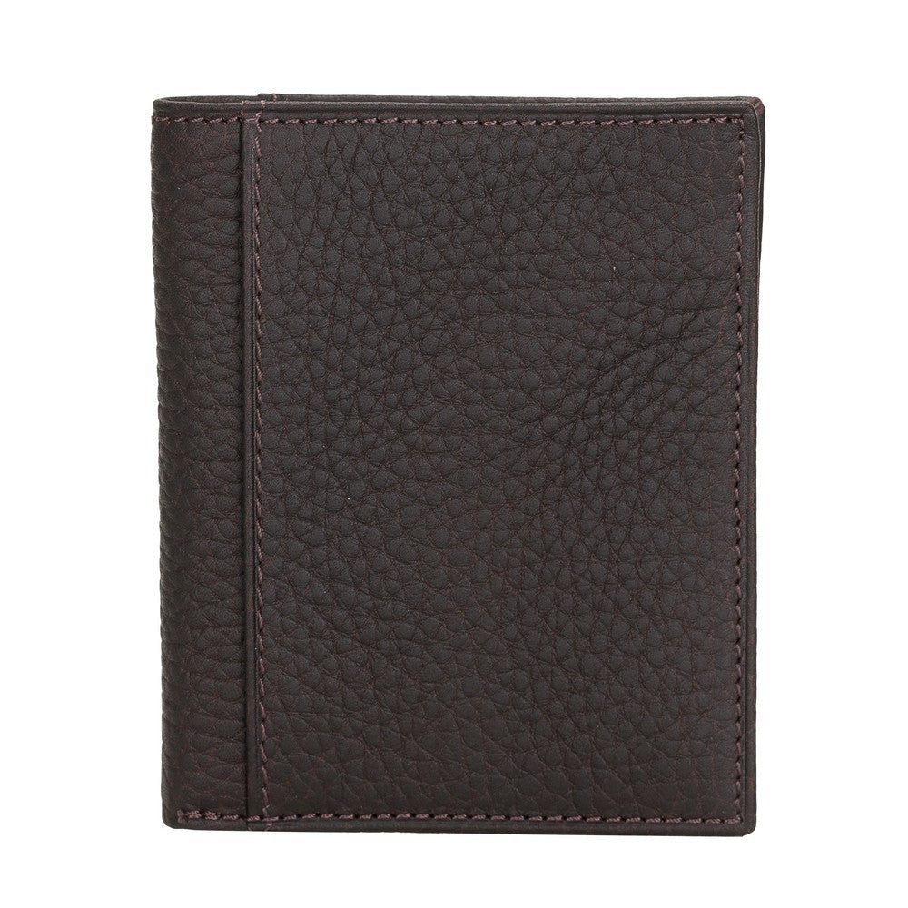 Yetta Card Holder, 10 Card Sections, Textured Brown