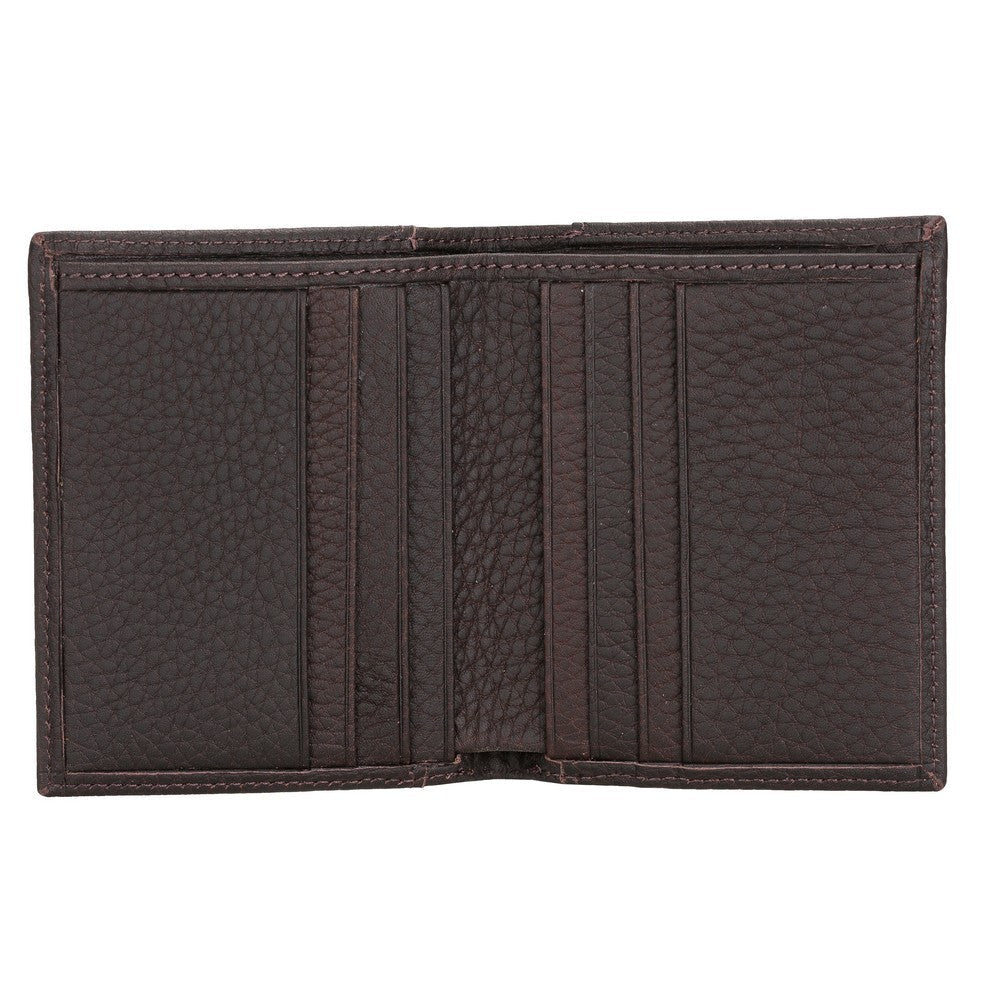 Yetta Card Holder, 10 Card Sections, Textured Brown